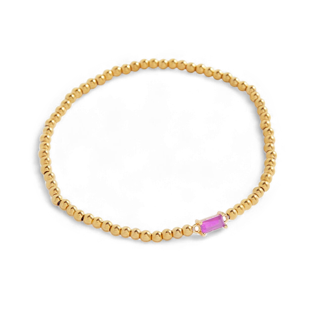 Savaé Design Gold Beaded Birthstone Bracelet