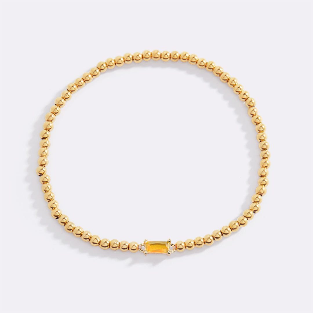 Savaé Design Gold Beaded Birthstone Bracelet