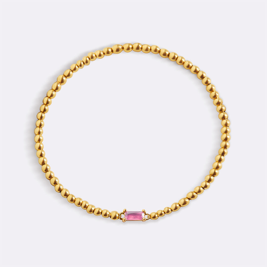 Savaé Design Gold Beaded Birthstone Bracelet