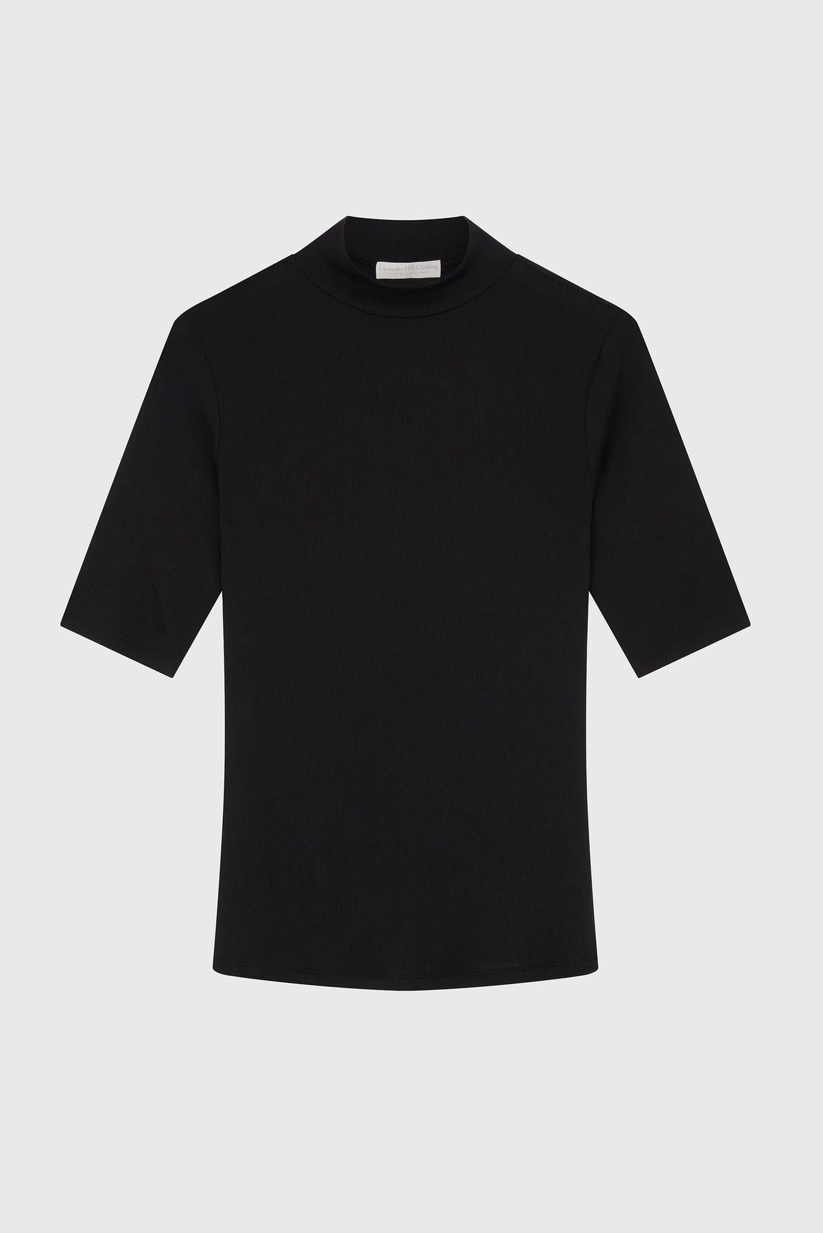 Women's Mock Neck Micro Modal Ribbed Top by Lavender Hill Clothing