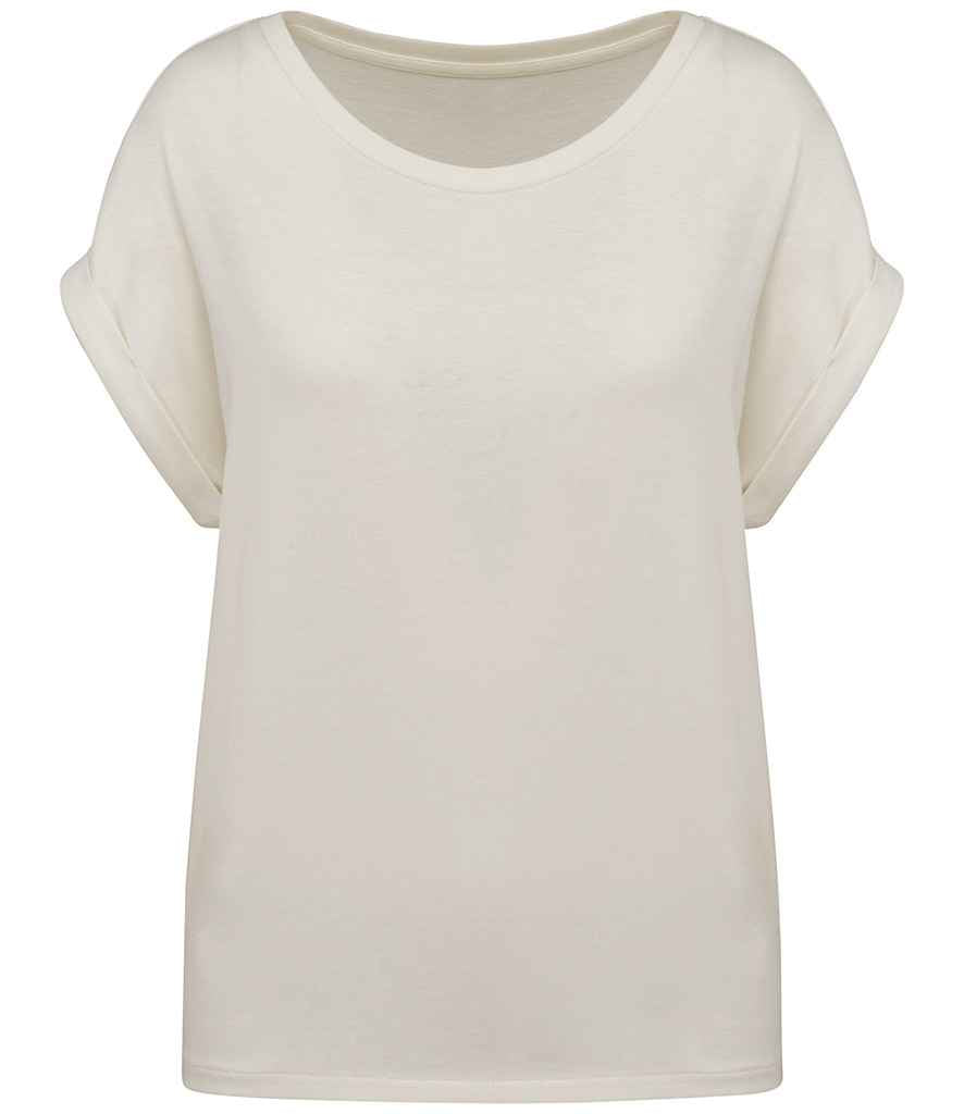 Earth Wardrobe Organic Cotton Loose Fit Roll Sleeve T-Shirt: Womens