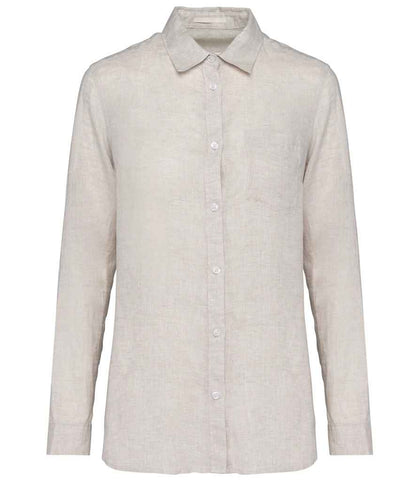 Linen Long Sleeve Shirt: Womens
