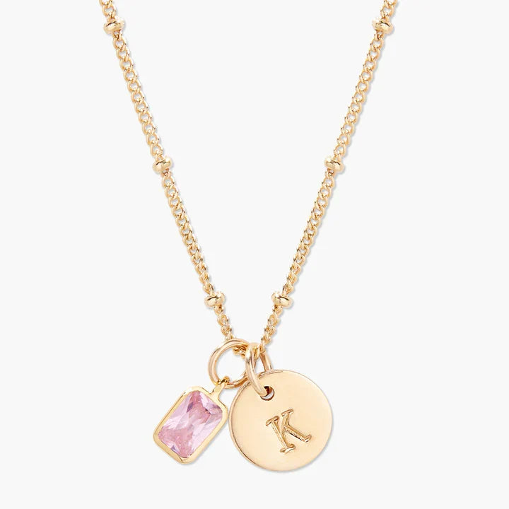Savaé Design Birthstone Initial Pendant Necklace
