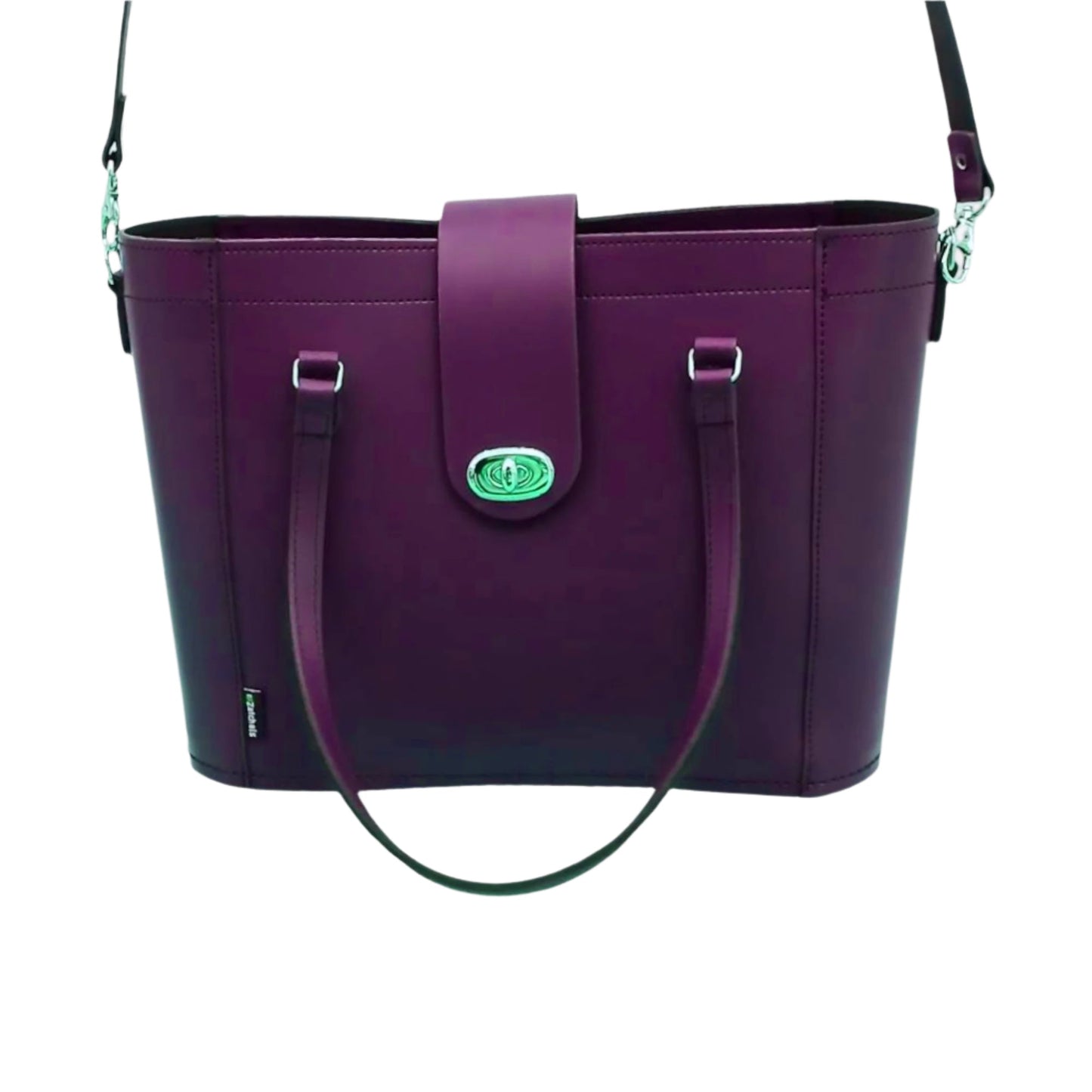 Leather Mini Twist Lock Shopper Bag – Purple