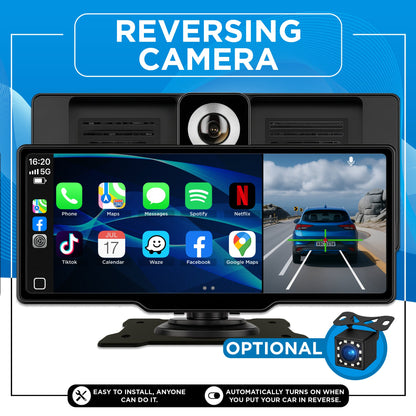 SmartDash™ Pro CarPlay Tablet 2025 - 10.26" Wireless Display with GPS & Dash Cam