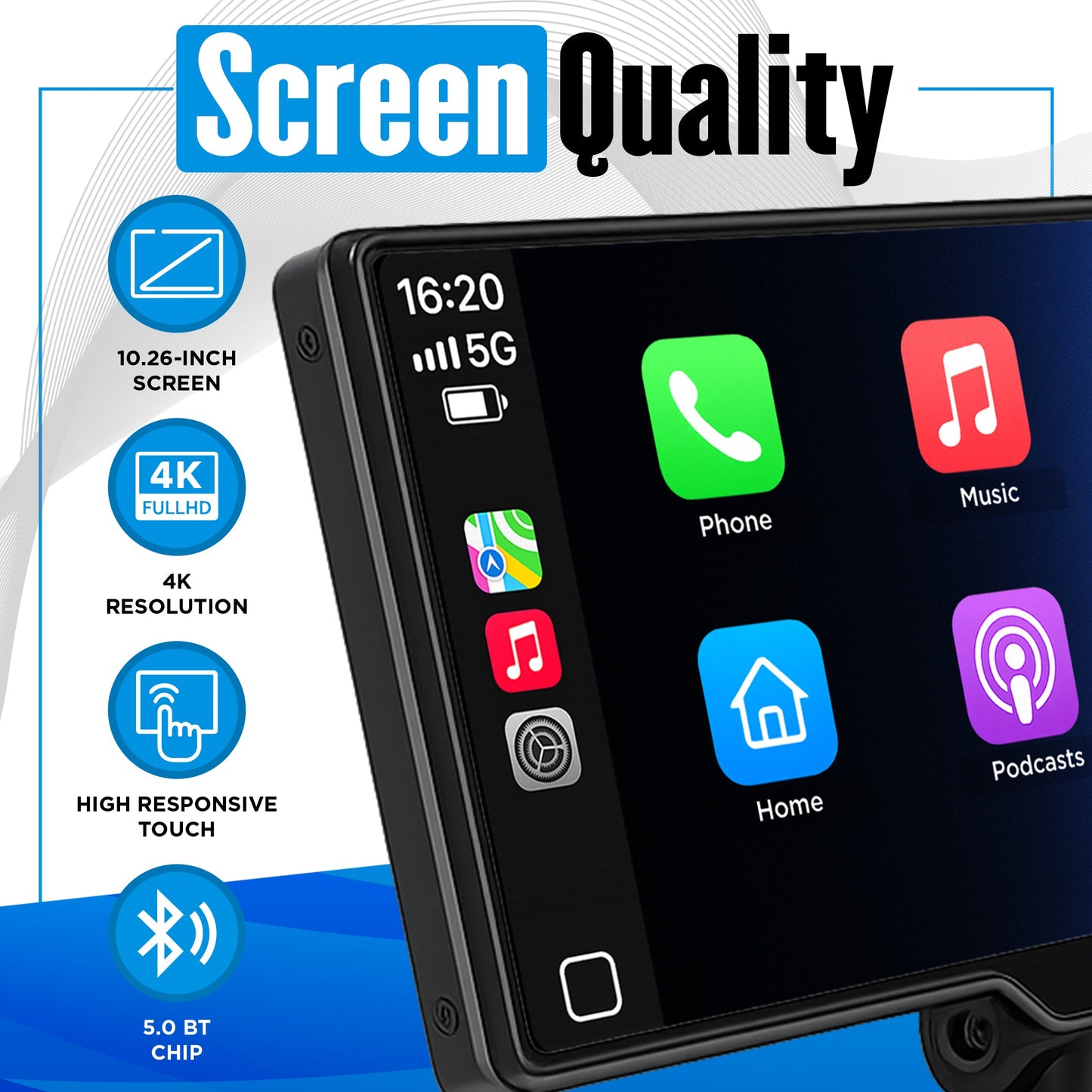 SmartDash™ Pro CarPlay Tablet 2025 - 10.26" Wireless Display with GPS & Dash Cam
