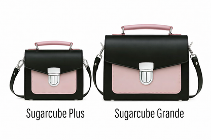 Handmade Leather Sugarcube Handbag – Rose Truffle