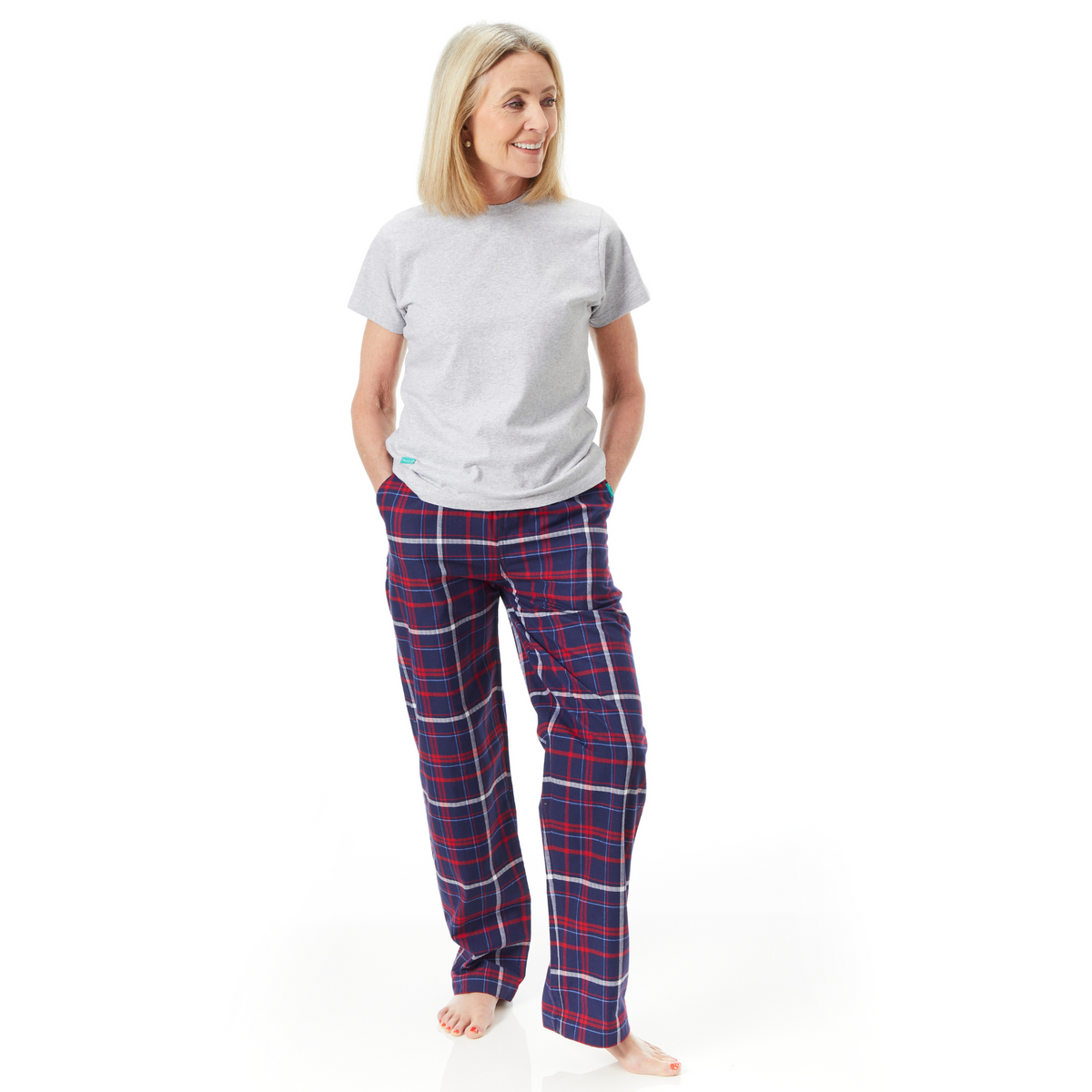 Loungers Women's Organic Brushed Cotton Red Panda Trousers