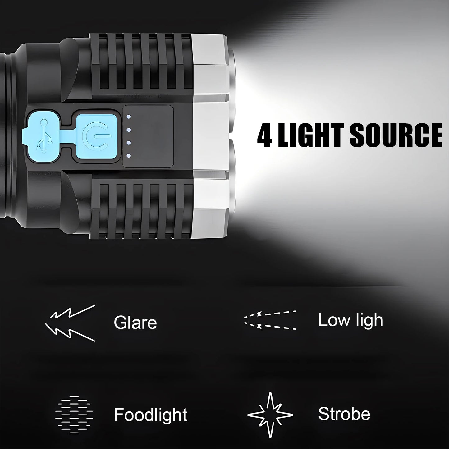 Self Defense Flashlight - Rechargeable High Power