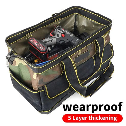 Professional Electrician Tool Bag - Waterproof Multi-Pocket Oxford - Bascora