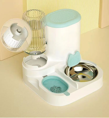 Cat Bowl Automatic Feeder - Integrated Water Dispenser - Bascora