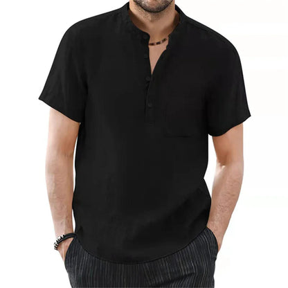 Men's Cotton Linen T-Shirt - Breathable Summer Casual Wear - Bascora