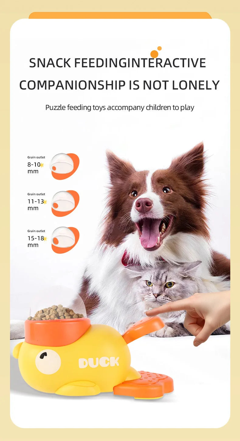 Pet Snack Feeder - Cartoon Duck Design Training Dispenser