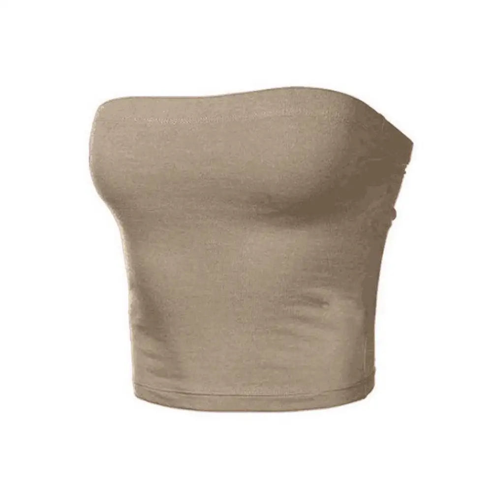 Women's Mini Bustier Tube Top - Strapless Elastic Crop