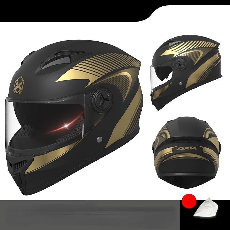 Casco integral de moto de competición con doble visera
