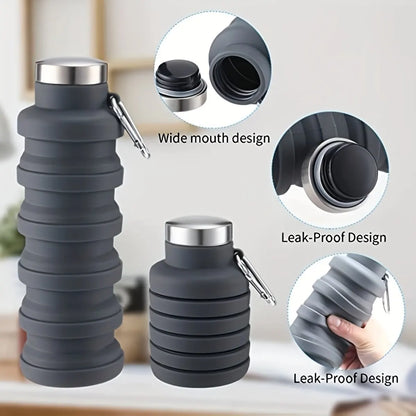 Collapsible Water Bottle - BPA Free Silicone - Bascora
