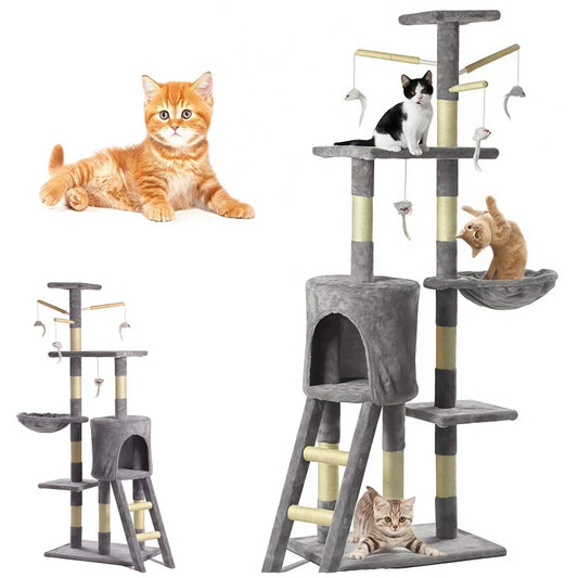 Arbre à chat à plusieurs étages - Accessoires pour animaux de compagnie haut de gamme