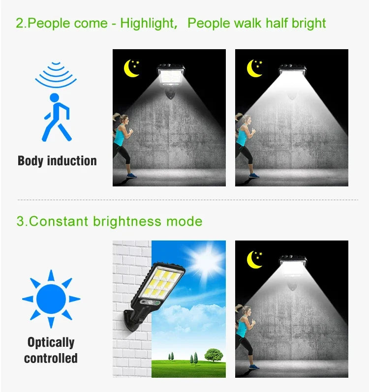 LED Solar Outdoor Remote Control Wall Lamp