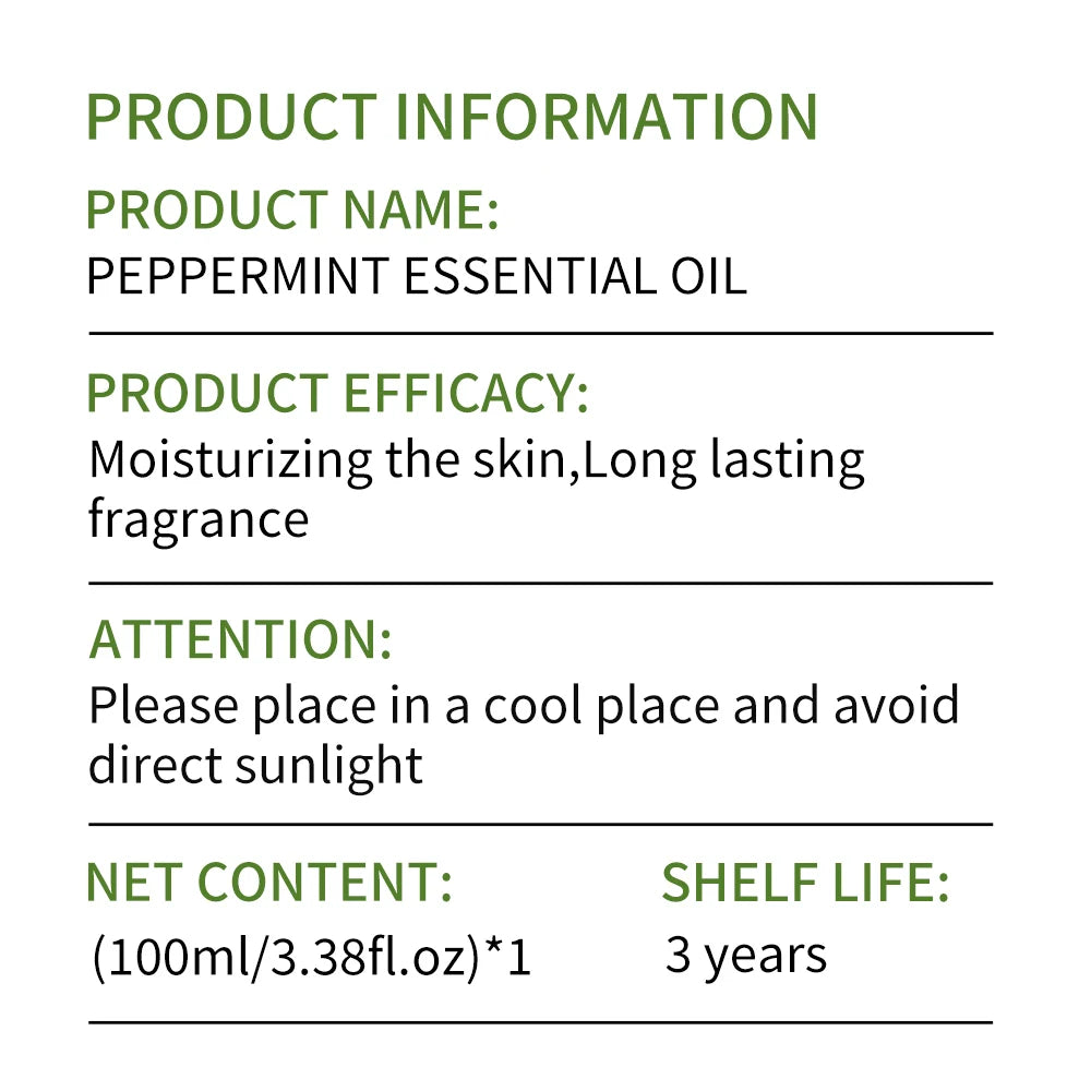 Peppermint Essential Oil - Body Massage & Aromatherapy Oil