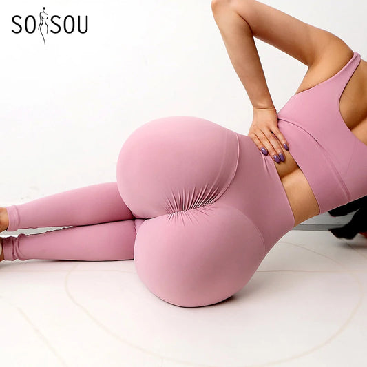 Women's High Waist Yoga Pants - Hip Push Up Fitness Leggings