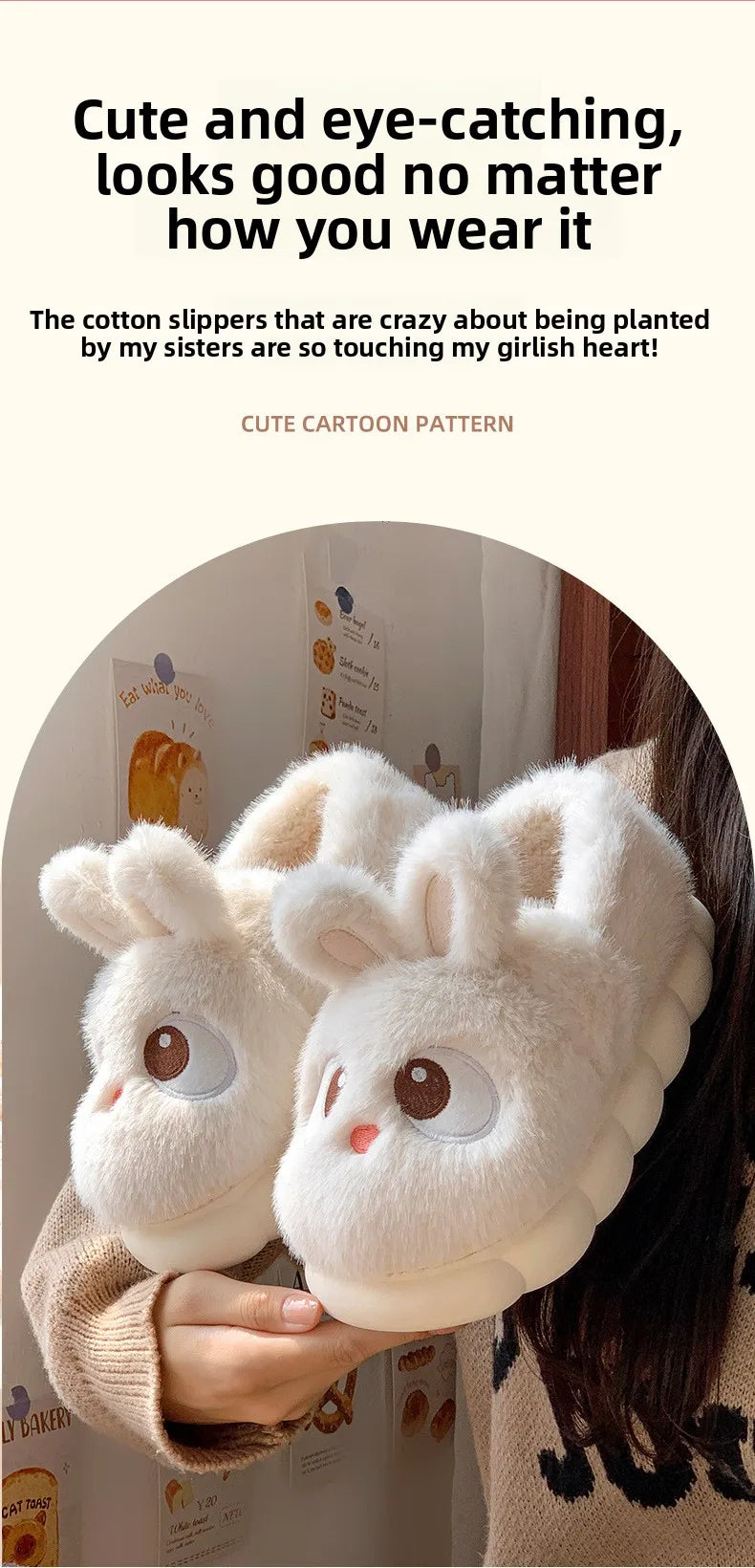 Women's Cotton Slippers - Warm Winter Indoor Shoes
