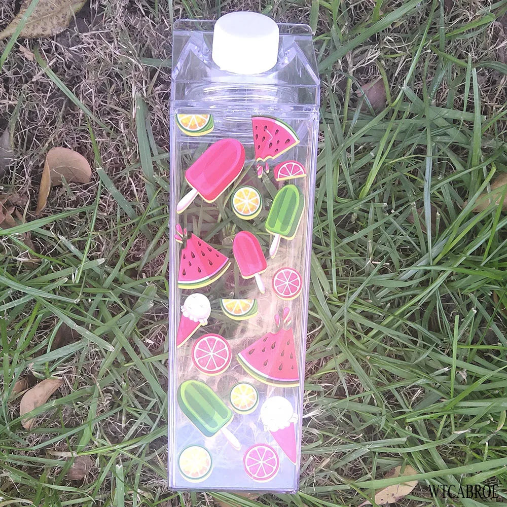 Bouteille d'eau en carton de lait - Gobelet portable transparent