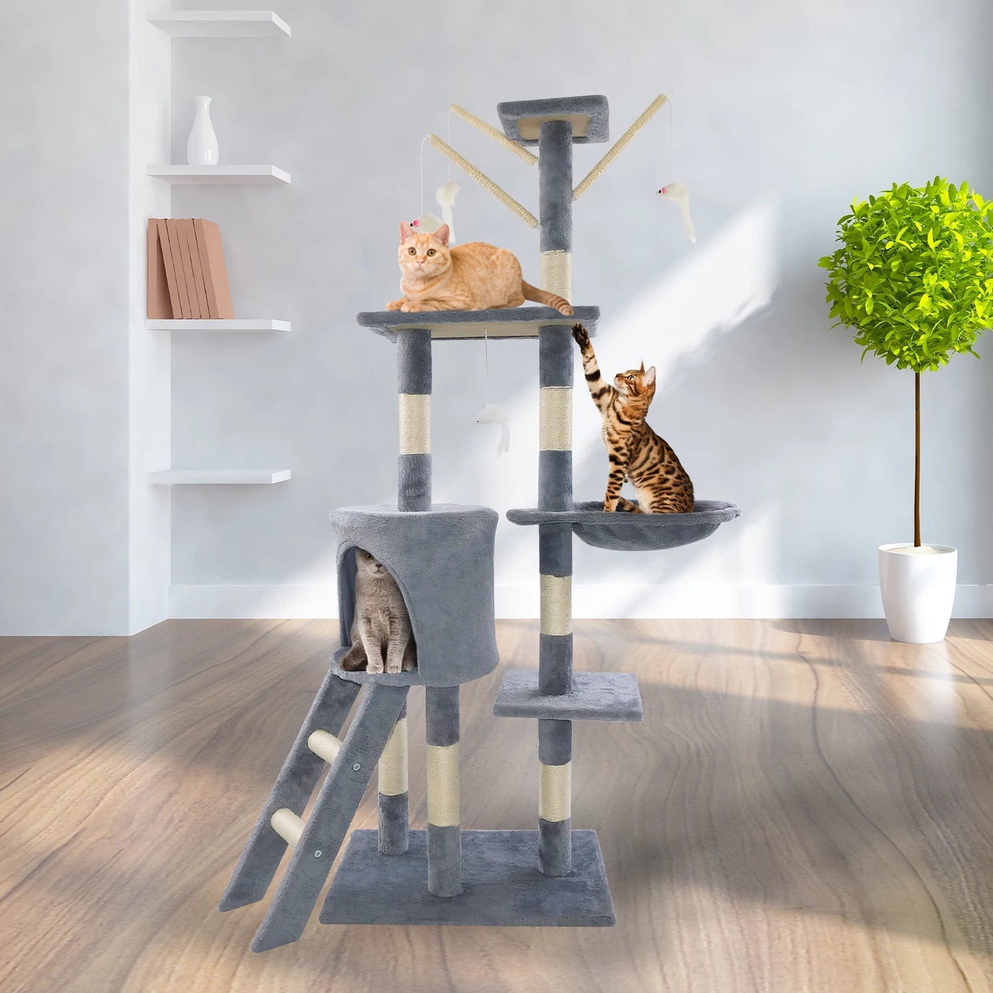 Arbre à chat à plusieurs étages - Accessoires pour animaux de compagnie haut de gamme