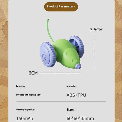 Electric Mouse Interactive Cat Toy - Rechargeable with Obstacle Avoidance - Bascora