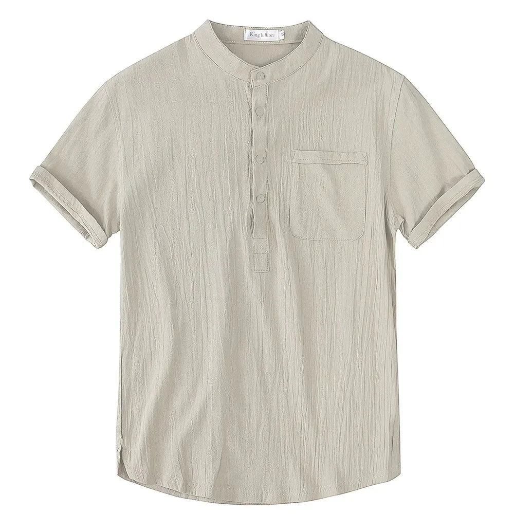 Men's Cotton Linen T-Shirt - Breathable Summer Casual Wear