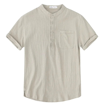 Men's Cotton Linen T-Shirt - Breathable Summer Casual Wear - Bascora