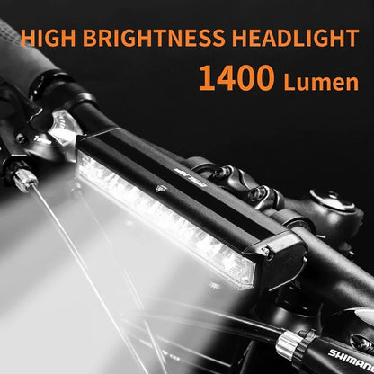 High brightness headlight with 1400 lumen on a black background