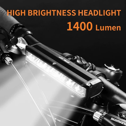 High brightness headlight with 1400 lumen on a black background