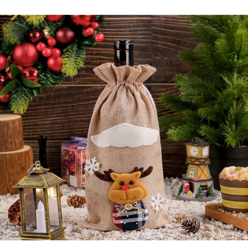 Christmas Cutlery Holder Bag - Santa Hat Fork Knife Sleeves