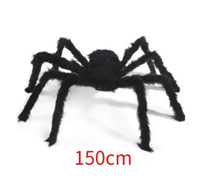 Extra Large Plush Black Spider - Halloween Decoration - Bascora