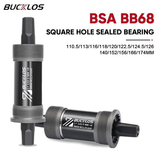 Bucklos BSA BB68 square hole sealed bearing with product details on a white background