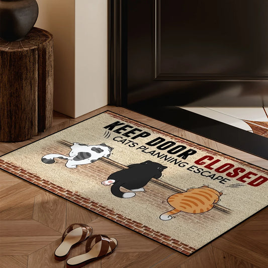 Cute Cartoon Cat & Dog Carpet - Welcome Doormat for Home