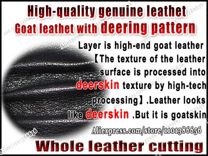 Guantes de piel auténtica de ciervo con textura - Unisex con forro de lana