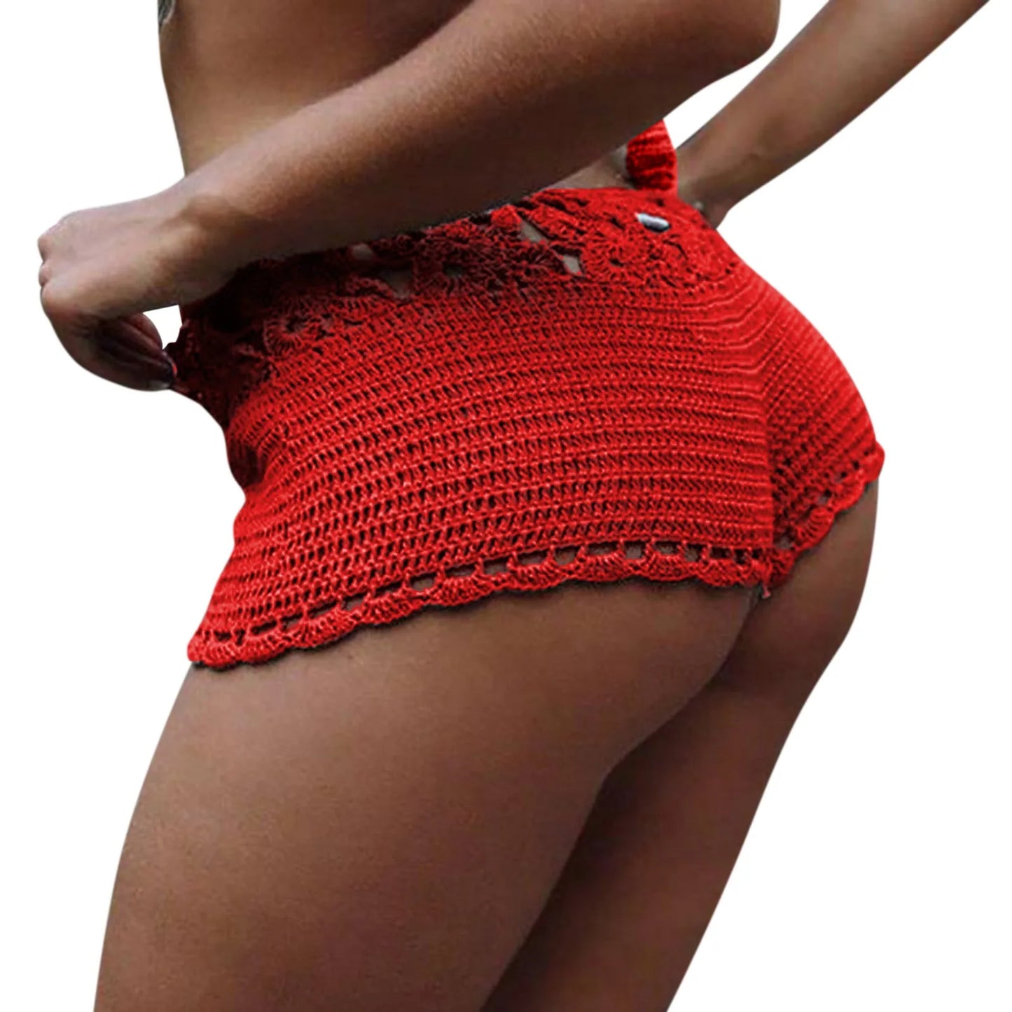 Short de bain en tricot de coton pour femme - Coupe slim style legging de yoga