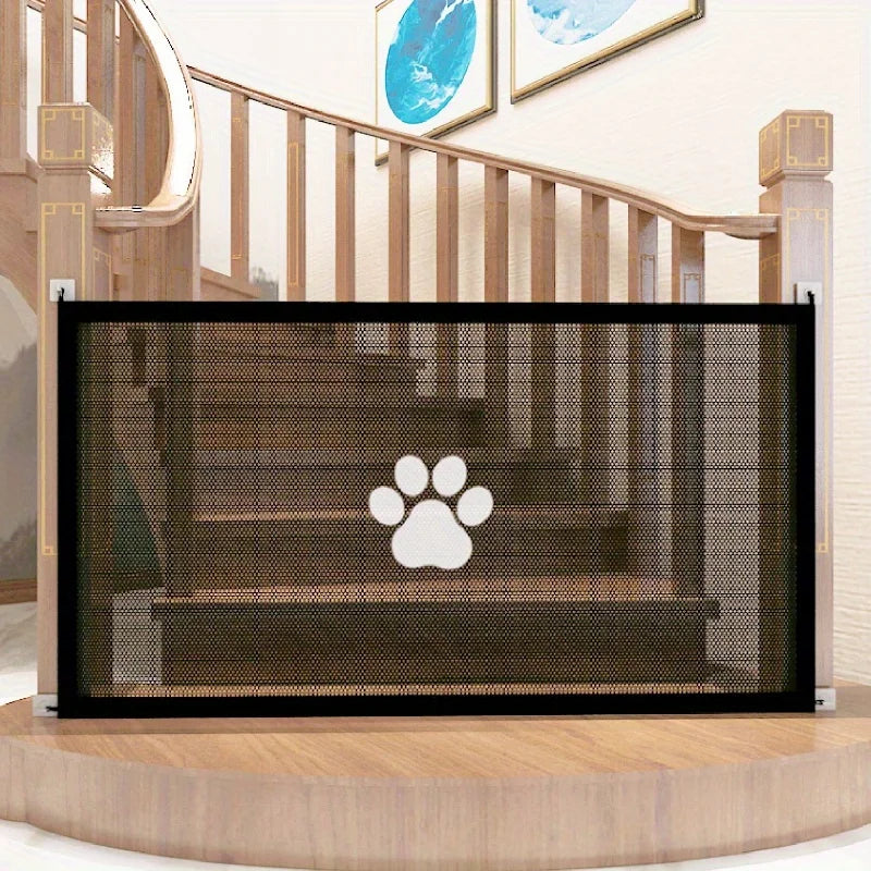 Dog Gate for Stairs - Indoor Pet Safety Barrier with 4 Hooks