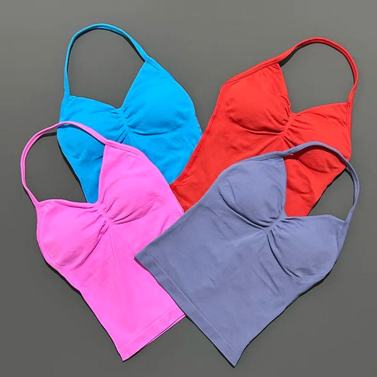Impact Longline Strappy Sports Bra - Open Back Yoga Tank Top