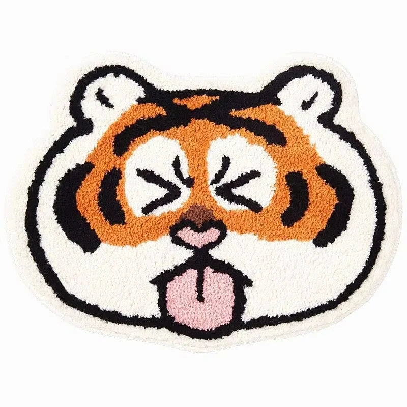 Cute Fat Tiger Floor Mat - Cashmere-Style Area Rug