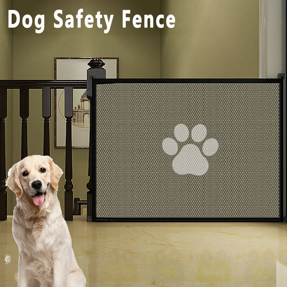 Dog Gate for Stairs - Indoor Pet Safety Barrier with 4 Hooks