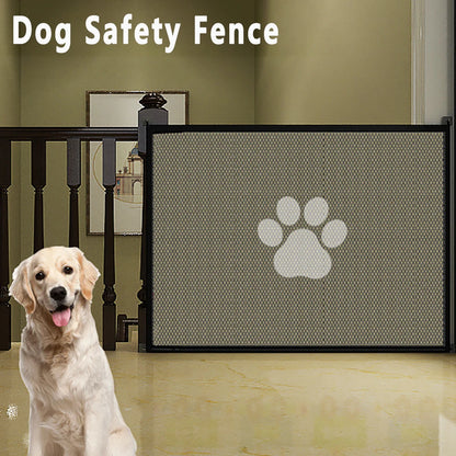 Dog Gate for Stairs - Indoor Pet Safety Barrier with 4 Hooks - Bascora