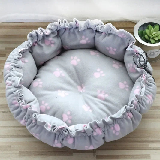 Soft Warm Nest Pet Cushion - Adjustable Drawstring Bed