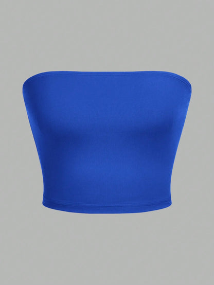 Women's Strapless Crop Top - Sleeveless Party Vest - Bascora