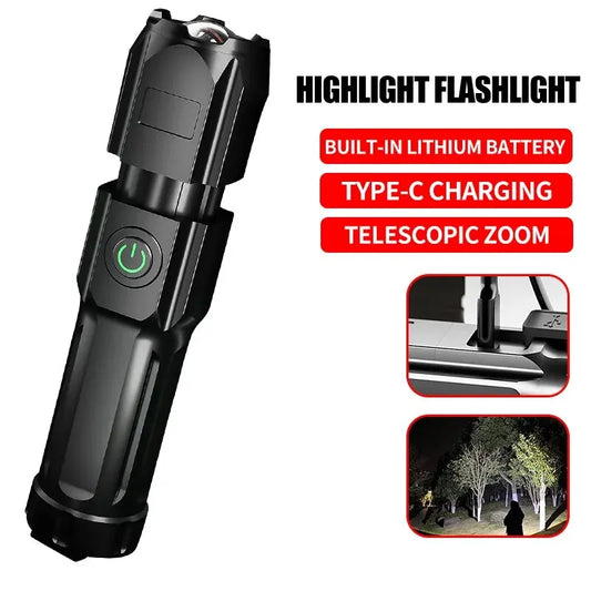 Tactical LED Flashlight - Rechargeable 100000 Lumen
