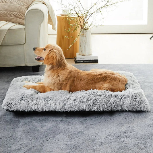 Thick Soft Pet Bed Mat - Square Plush Cushion for Dogs & Cats