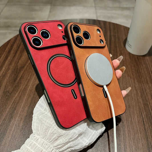 Magnetic Leather iPhone Case - All-Round Camera Protection
