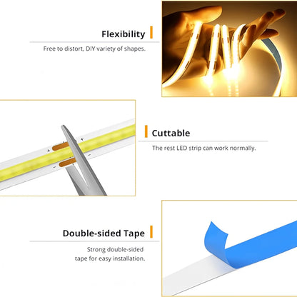 COB LED Strip Touch Dimmer - 5V USB Flexible Light Tape - Bascora