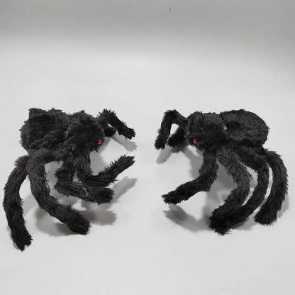 Extra Large Plush Black Spider - Halloween Decoration - Bascora